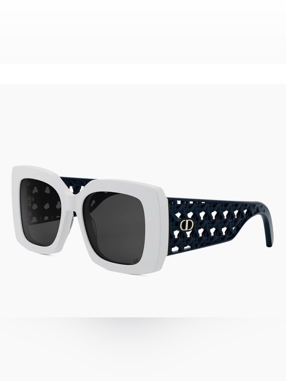 Dior VeryDior S1I 54mm Square Sunglasses White with Navy Lattice Arms NWT